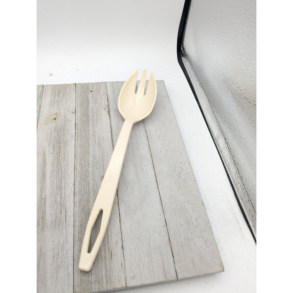 Tailor Made Products Almond Nylon Plastic Slotted Spoon Fork Spork 11 1/2"